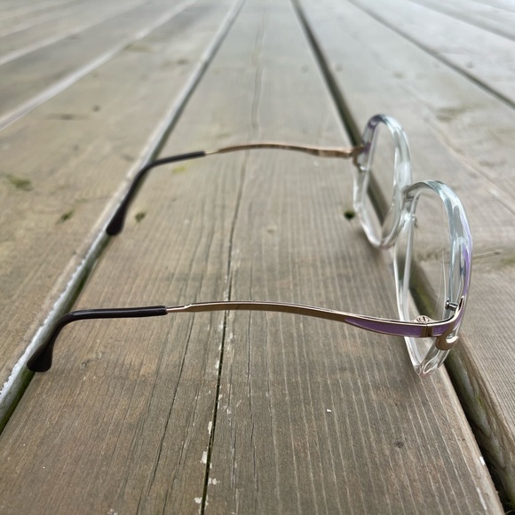 1980s Marcolin Lunette Cartier 531-88 Purple Enamel Rx Glasses Made in Italy - Picture 10 of 15